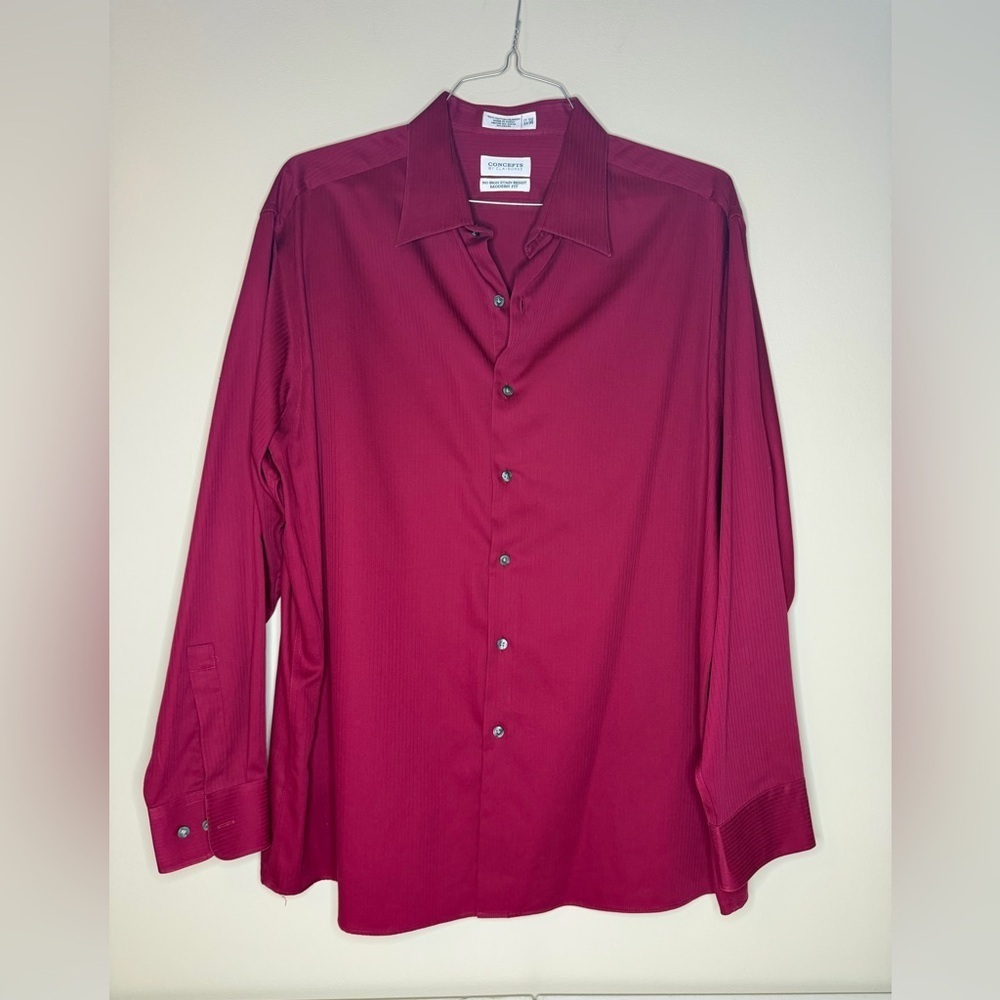Claiborne Rich Red Men's Dress Shirt 34/35